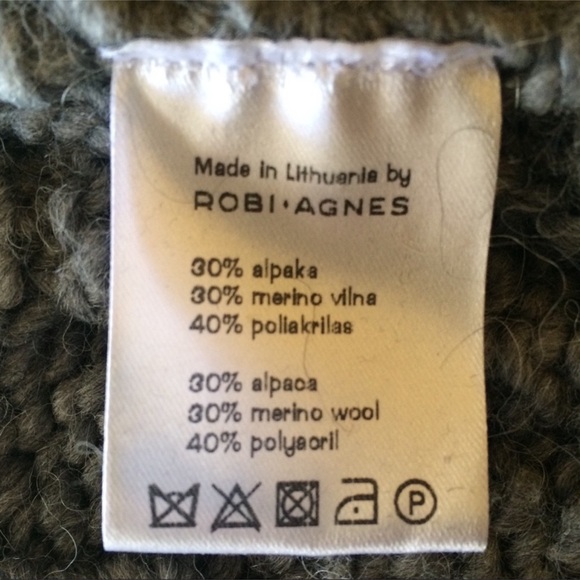 ROBI-AGNES alpaca oversized batwing cardigan leather trim - Picture 14 of 14